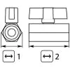 MINI BALL VALVE + BLACK HANDLE 1/4"F x 1/4"F NICKEL PLATED - 0