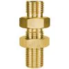 MALE TO MALE BRASS BULKHEAD FITTING AND LOCKNUT -1/2"M to 1/2"M - 0