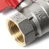 BALL VALVE + RED HANDLE 3/4"F x 3/4"F NICKEL PLATED - 2