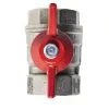 BALL VALVE + RED HANDLE 3/4"F x 3/4"F NICKEL PLATED - 3