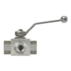 BALL VALVE + LEVER HANDLE 3/4"F x 3/4"F x 3/4"F ZINC PLATED STEEL ( 3 WAY L - FORM ) - 0