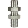 MALE TO MALE STAINLESS STEEL BULKHEAD FITTING AND LOCKNUT-1/4"M to 1/4"M - 1