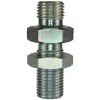 MALE TO MALE ZINC PLATED STEEL BULKHEAD FITTING AND LOCKNUT-1/4"M to 1/4"M - 1