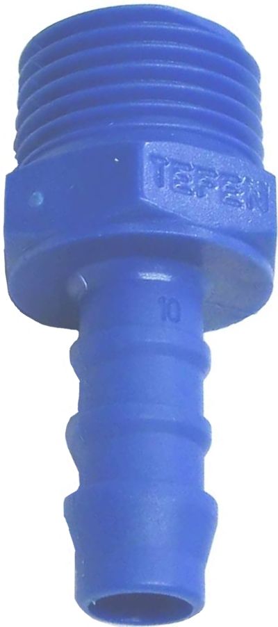 Tefen Blue Nylon Male Hose Tail Adaptor with Tapered BSP Threads BSPT Hosetail 